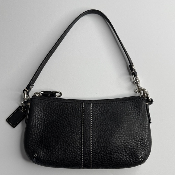 COACH Legacy Black Pebble Leather Wristlet - Picture 2 of 7